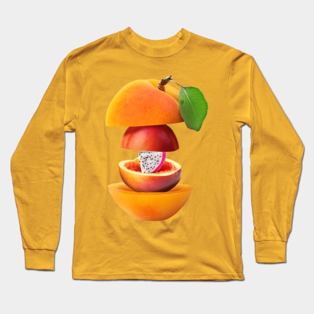 Apricot Peach Dragon Fruit Gifts Vegetarian Long Sleeve T-Shirt by BetterManufaktur